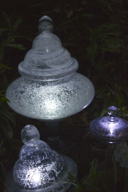 luzes de jardim brilhantes de vidro reciclado, Tentativa 4 parece m gica