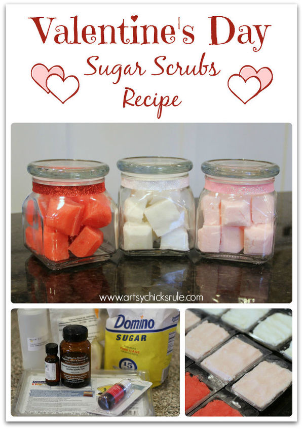 simple sugar scrub recipe perfect for valentine s, crafts, seasonal holiday decor, valentines day ideas, Pretty simple but hand made makes for an extra special gift