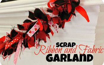 Valentine's Day Scrap Ribbon and Fabric Garland