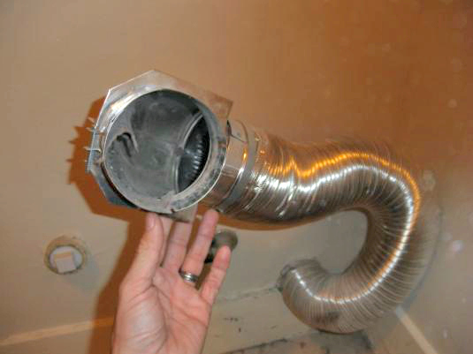 prevent a fire in the dryer, appliances, home maintenance repairs, how to, Air duct leading from the dryer to the outside