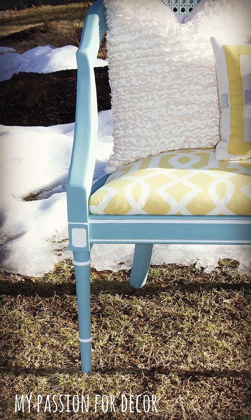 turquoise cane back chair makeover, chalk paint, home decor, outdoor furniture, painted furniture