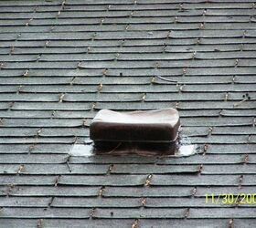 roof replacement, Hail Damaged Kitchen Exhaust Vent Before