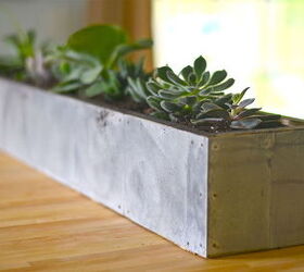 zinc succulent planter, diy, flowers, gardening, home decor, how to, succulents, woodworking projects
