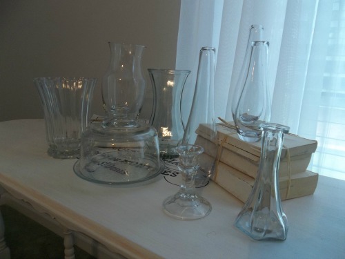faux beach glass vases, home decor, repurposing upcycling