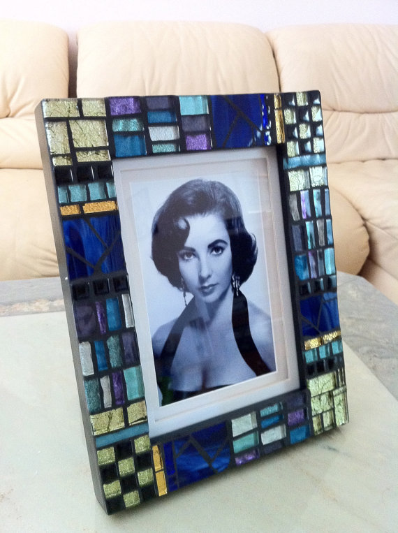mosaic art photo frames, crafts, repurposing upcycling, Concerto Jewel Handcut and crafted mosaic border photo frame Mosaic borders can be made into custom size mirrors as well