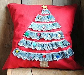 trim the tree pillow, crafts, seasonal holiday decor