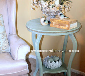 side table refinished and embellished and decorated, chalk paint, painted furniture