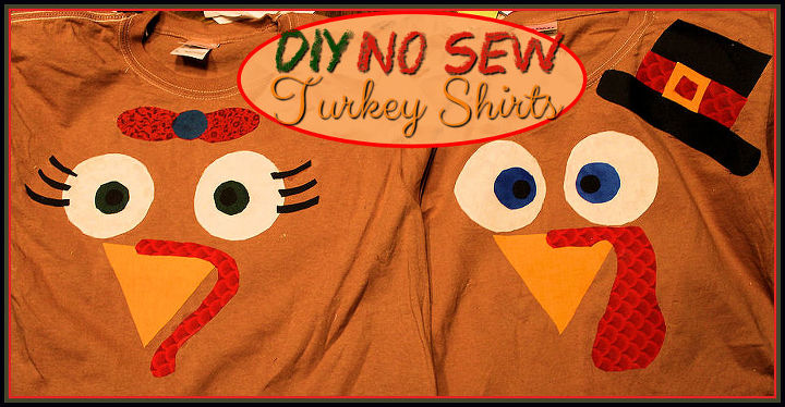 diy no sew turkey shirt, crafts, seasonal holiday decor, thanksgiving decorations