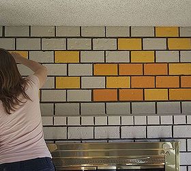 would you paint your brick fireplace a bold orange we did, fireplaces mantels, home decor, living room ideas, painting, First we thought we d go for an almost campy multi colored orange paint treatent