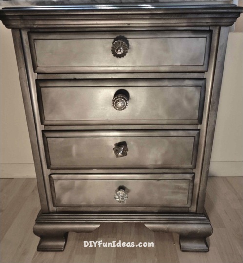gorgeous shabby chic furniture refurb using krylon looking glass paint, painted furniture, shabby chic