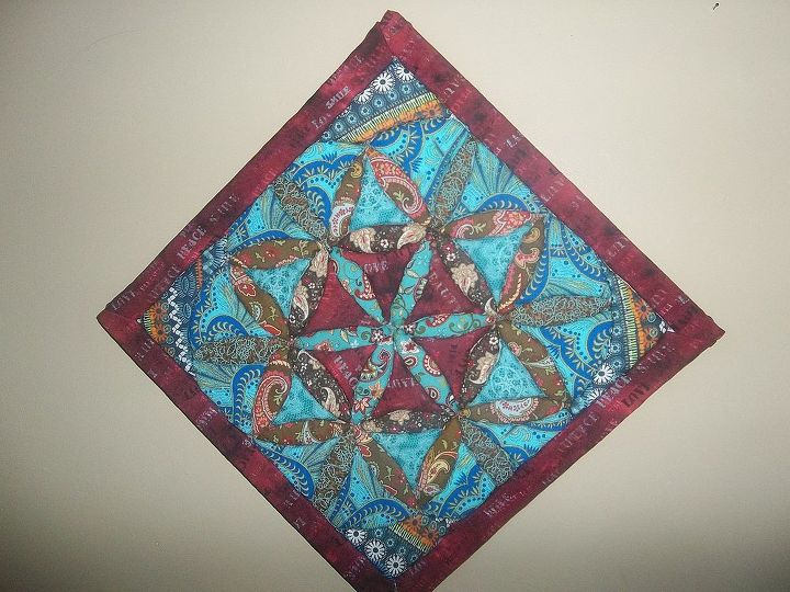 recycled styrofoam into no sew quilt wall decoration, crafts, repurposing upcycling, to this