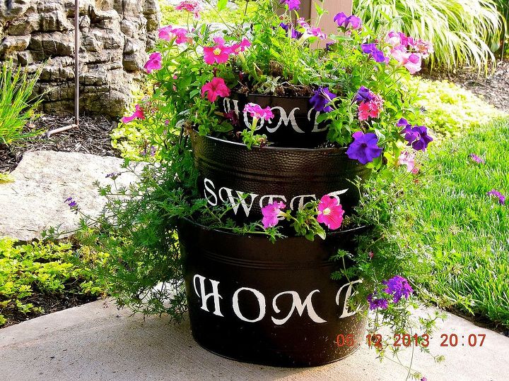 repurposed galvanized tubs, flowers, gardening, repurposing upcycling, The flowers are really filling in now