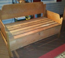 headboard bench, diy, outdoor furniture, outdoor living, painted furniture, repurposing upcycling, woodworking projects