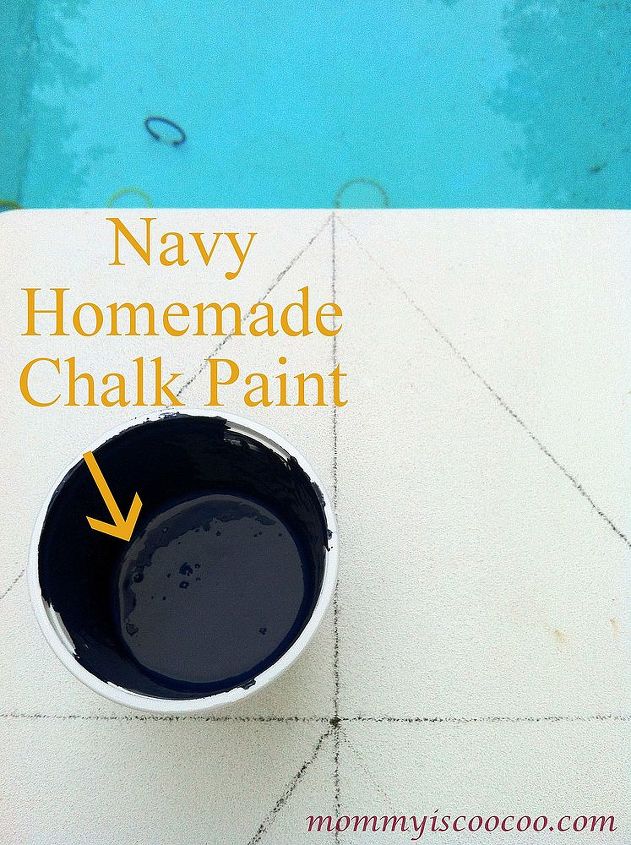 chalk paint chevron stripe diving board w video, chalk paint, crafts, painting, Homemade Unsanded grout Chalk Paint Perfect for a slightly scratch diving board
