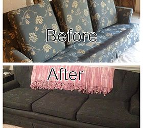 painted couch couch goes from ugly to cute in just a few hours, painted furniture, My Painted Couch