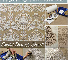 stencil how to easy sponge roller texture and stencil shadow shift, painted furniture, wall decor, Visit our blog for the full 6 step how to guide