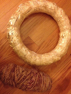coffee filter and yarn wreath, crafts, wreaths