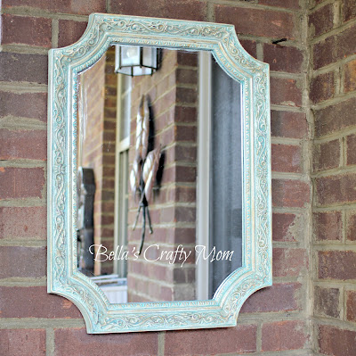 antiqued turquoise mirror, home decor, painted furniture, Antiqued Turquoise Mirror