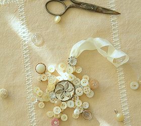 vintage button snowflake, crafts
