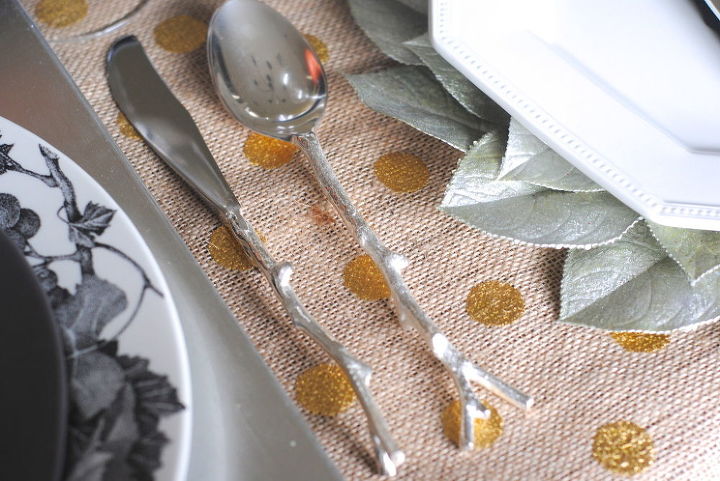 modern thanksgiving tablescape, home decor, seasonal holiday decor, thanksgiving decorations, There s a key to mixing metallics well just be sure there s one dominant metal and the rest are sidekicks or accessories to the main metal I chose silver as the main metallic and gold as its sidekick