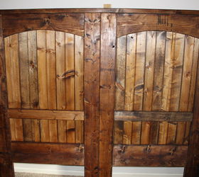 how to build a rustic barn door headboard, bedroom ideas, doors, home decor, woodworking projects, All stained and ready for the door hardware