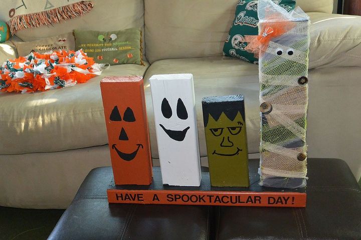 a few more halloween crafts for the front porch, crafts, halloween decorations, seasonal holiday decor, Another 2x4 project