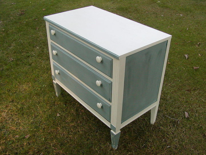 a before and after dresser, chalk paint, painted furniture, A full view photograph