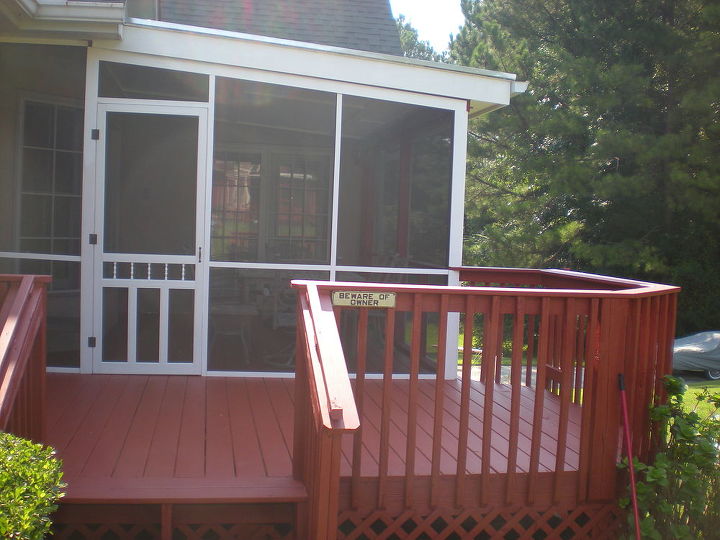 new deck top and screen porch with roof, decks, outdoor living, porches, new deck and screen porch