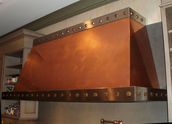 copper range hood, kitchen