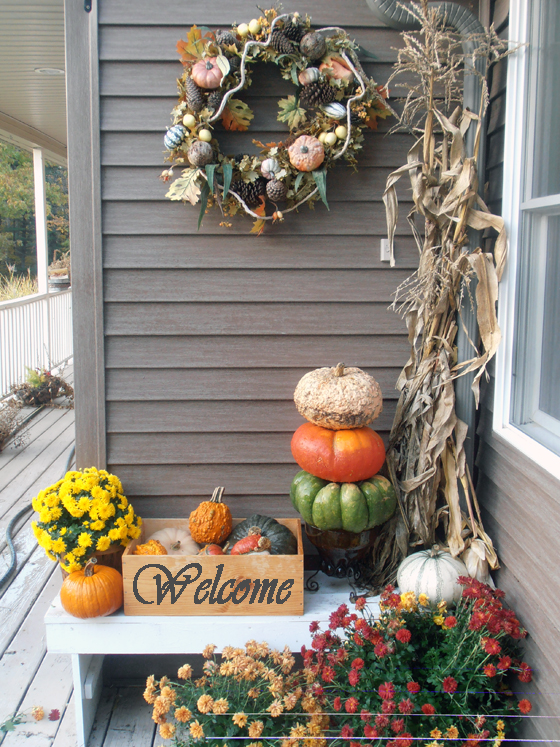 fall front porch, porches, seasonal holiday decor, Fall Front Porch
