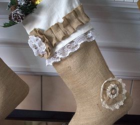 diy burlap christmas stocking tutorial, crafts, seasonal holiday decor, DIY Burlap Christmas Stockings