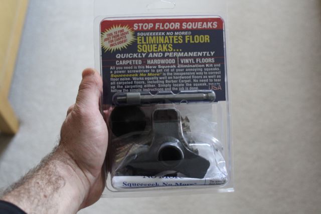 easily fix squeaky carpeted floors, flooring, home maintenance repairs, how to, Squeeeeek No More is the floor repair kit that made my wife a happy camper No more squeaks in our carpeted floors