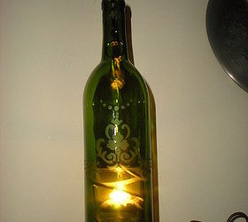 wine bottle lantern, repurposing upcycling