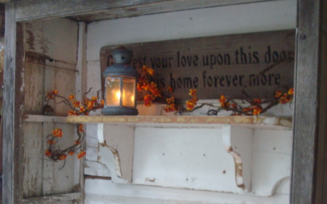 autumn rainy days candles, repurposing upcycling, seasonal holiday decor, The sign was a gift from our daughter