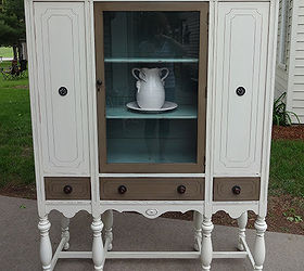 refinished depression era hutch, painted furniture, After