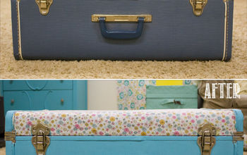 [DIY:::fabric Covered Vintage Suitcase]