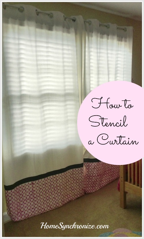 how to stencil a curtain, painting, reupholster, window treatments