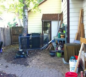 new gardening shed, diy, outdoor living, Because of a large maple tree in the way the shed was going to have to be taken apart