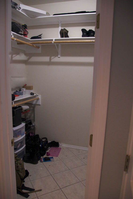 diy master closet before and after, cleaning tips, closet, Left side before