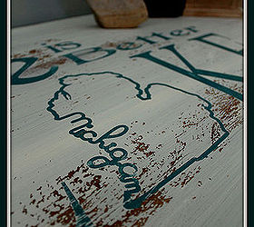 beach house beauty life is better at the lake coffee table makeover, painted furniture, after everything was done I distressed and waxed and buffed Giving it a weathered feel perfect for a beach house