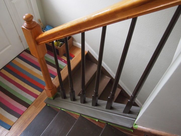 choosing the right brown, painting, stairs, Much better