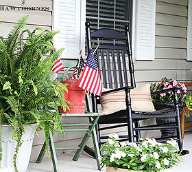 celebrating the red white and blue in style, outdoor living, patriotic decor ideas, seasonal holiday decor, I love the look of a classic rocker on the front porch