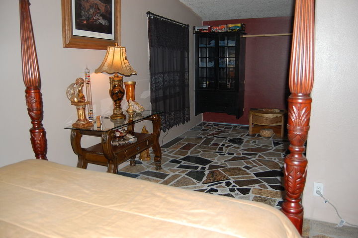 diy bedroom flooring using granite scraps what a wonderful addition and change, flooring