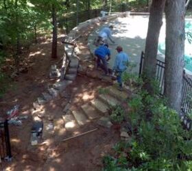 My retaining wall and partial pool deck renovation is 90% complete.