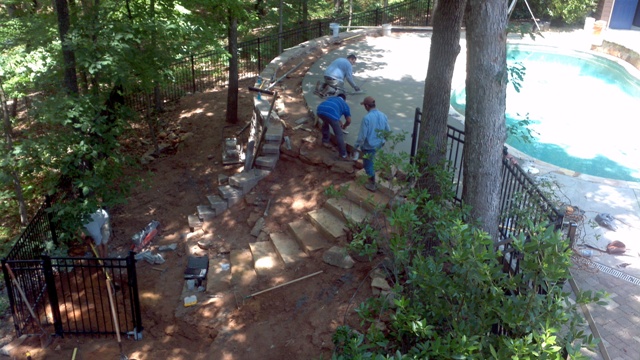 my retaining wall and partial pool deck renovation is 90 complete the contractor, decks, fences, outdoor living, pool designs, The concrete pour