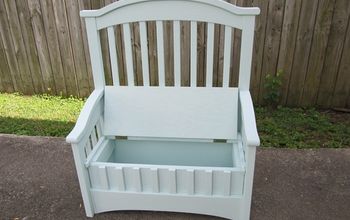 Upcycled/Repurposed Crib into Toy Box Bench