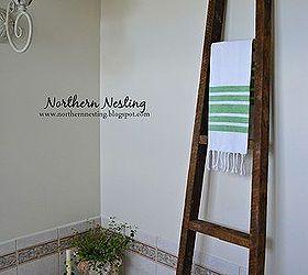 antique ladder in the master bath, bathroom ideas, home decor, repurposing upcycling