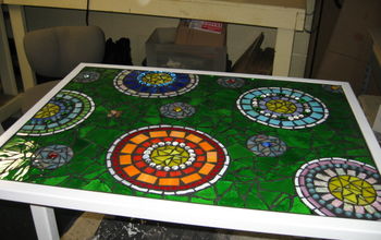 Stained glass mosaic patio table
