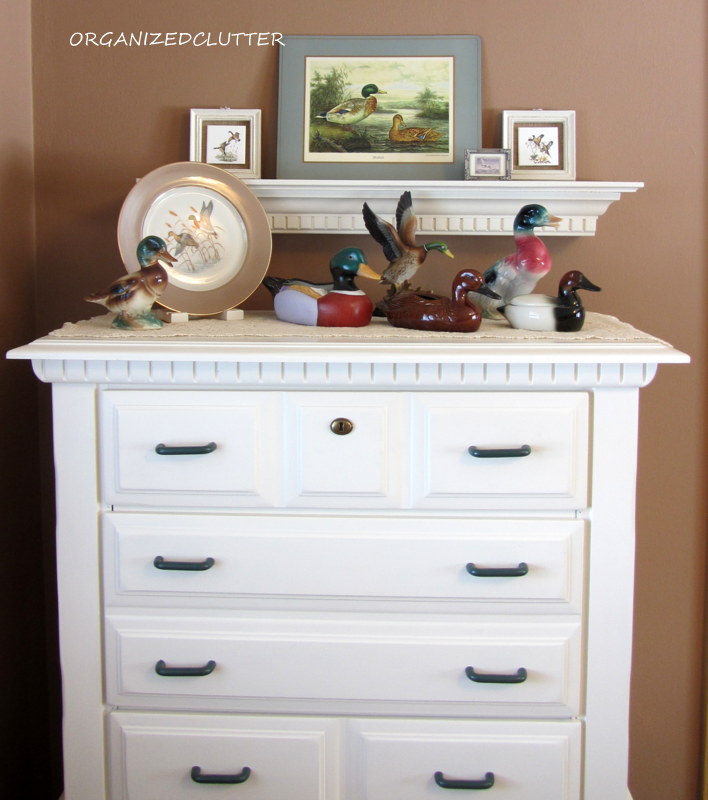 a just ducky master bedroom chest, home decor, An early American chest painted Heirloom White