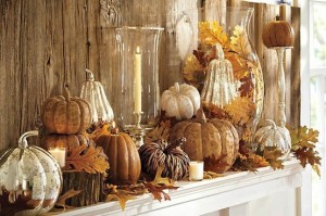 personalizing your fall home with fall d cor items, seasonal holiday d cor, Pumpkin Mantle Pottery Barn